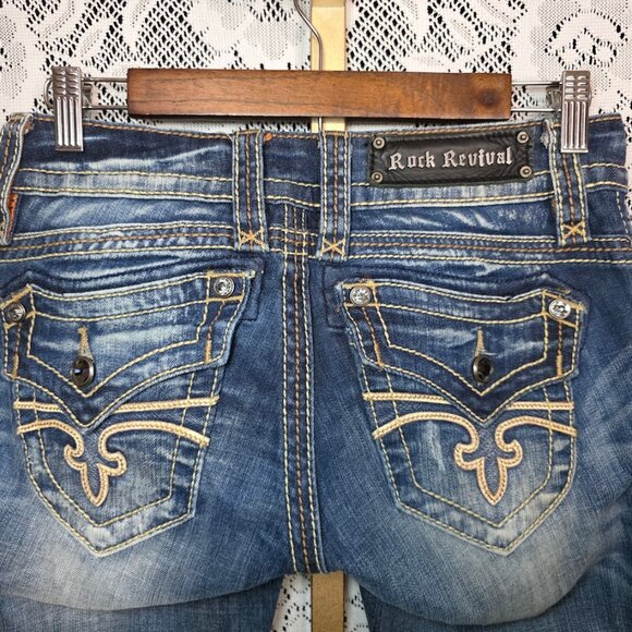 Rock Revival Christina Boot Cut Low-Rise Y2K Jeans 26 - Picture 6 of 16